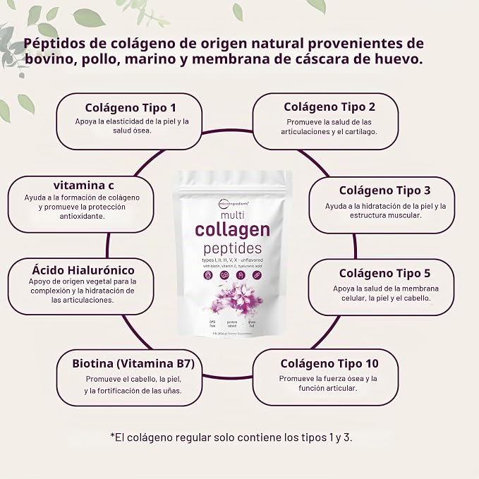Multi Colágeno Péptidos | 1 Lb