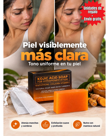 Jabón Despigmentante Con Ácido Kójico, Cúrcuma y Retinol