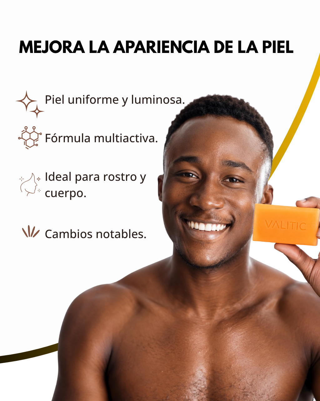Jabón Despigmentante Con Ácido Kójico, Cúrcuma y Retinol